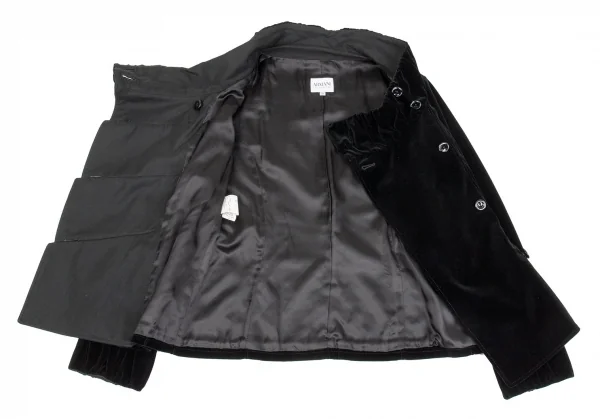 アルマーニコレツィオーニARMANI COLLEZIONI ベロアダーツデザインジャケット 黒40 K-86521_010