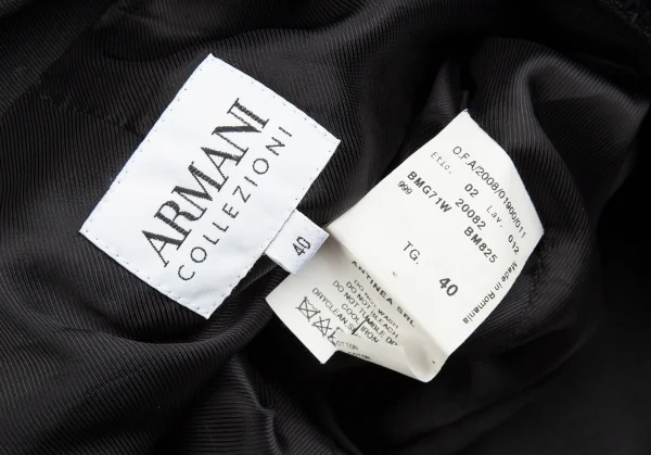 アルマーニコレツィオーニARMANI COLLEZIONI ベロアダーツデザインジャケット 黒40 K-86521_013