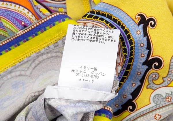 エトロETRO カラフルペイズリーVネックTシャツ マルチ38 K-86565_013