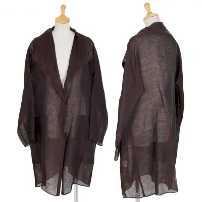 イッセイミヤケハートISSEY MIYAKE HaaT シースルーシルクパイピングロングジャケット