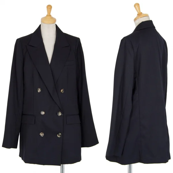 エーピーストゥディオAP STUDIO ピークドラペルダブルウールジャケット 紺38 K-86586_001