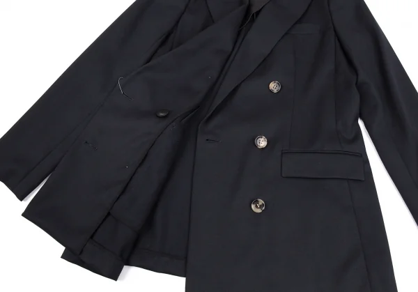 エーピーストゥディオAP STUDIO ピークドラペルダブルウールジャケット 紺38 K-86586_009