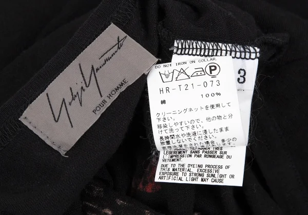 Yohji Yamamoto POUR HOMME Bleach print T Shirt K-86648_013