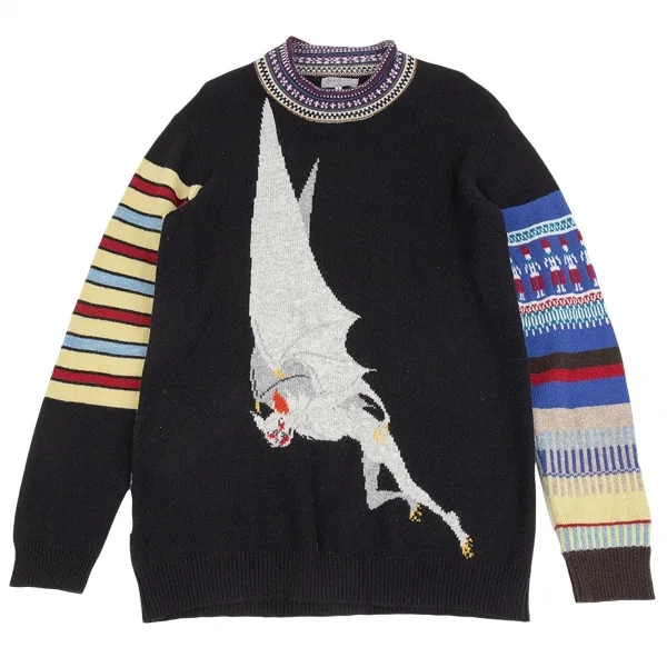 Yohji Yamamoto POUR HOMME Kamen Rider Knit Sweater Black 3 K-86654_001