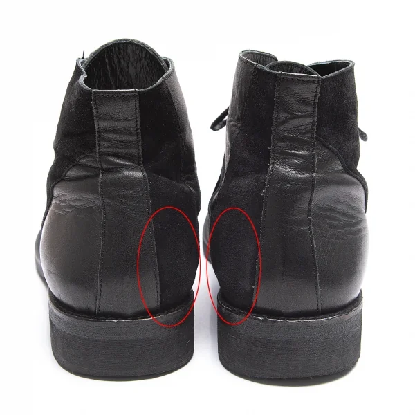 ヨウジヤマモト プールオムYohji Yamamoto POUR HOMME パッチワークチャッカーブーツ 6 黒6(29位) K-86670_004