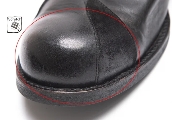 ヨウジヤマモト プールオムYohji Yamamoto POUR HOMME パッチワークチャッカーブーツ 6 黒6(29位) K-86670_010