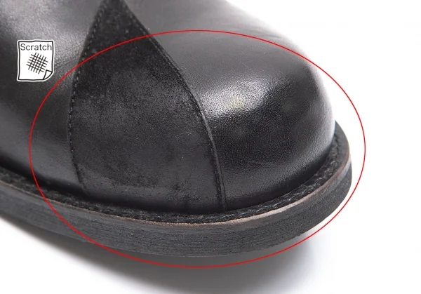 ヨウジヤマモト プールオムYohji Yamamoto POUR HOMME パッチワークチャッカーブーツ 6 黒6(29位) K-86670_011