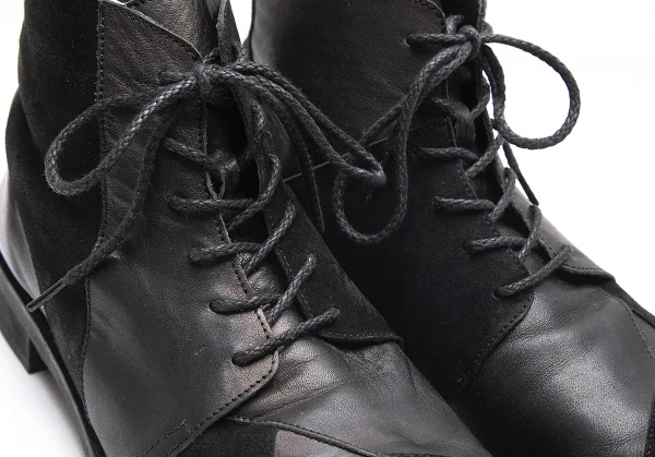 ヨウジヤマモト プールオムYohji Yamamoto POUR HOMME パッチワークチャッカーブーツ 6 黒6(29位) K-86670_012