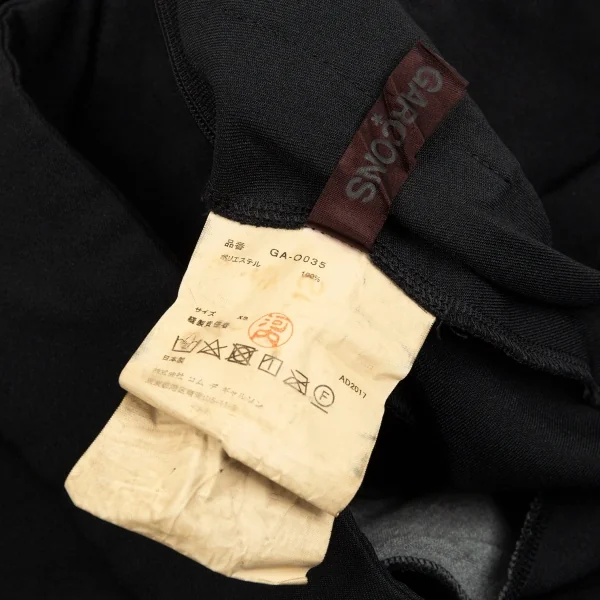 コムデギャルソンCOMME des GARCONS 製品染めエステルフロントフリル変形エプロンワンピース 黒XS K-86707_015