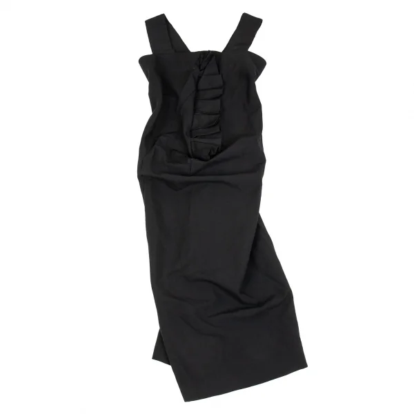 コムデギャルソンCOMME des GARCONS 製品染めエステルフロントフリル変形エプロンワンピース 黒XS K-86707_002