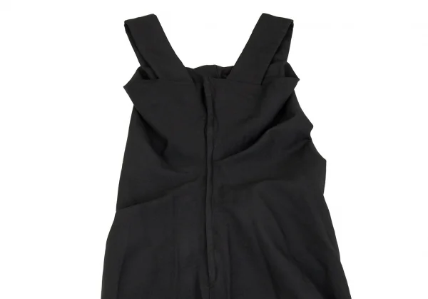 コムデギャルソンCOMME des GARCONS 製品染めエステルフロントフリル変形エプロンワンピース 黒XS K-86707_008