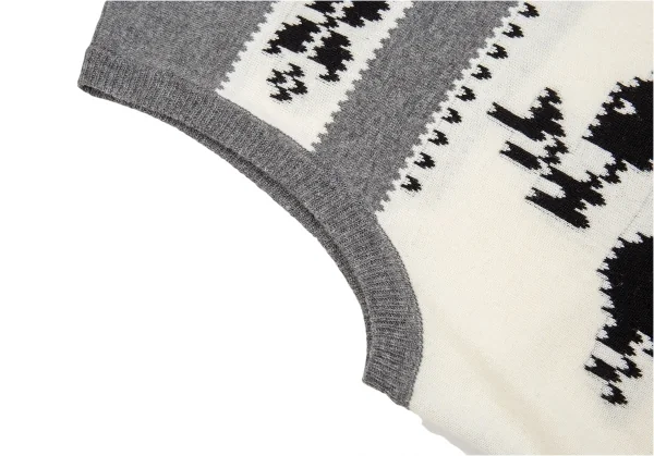 GANRYU Reindeer Pattern Woven Knit Vest K-86709_004
