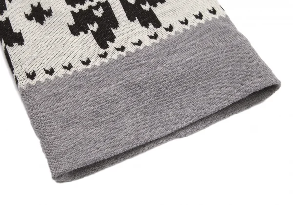 ガンリュウGANRYU ノルディック柄ニットキャップ グレーオフ K-86711_006