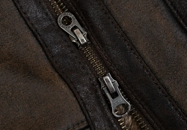 アルマーニジーンズARMANI JEANS フェイクムートンブルゾン 茶40 K-86715_013
