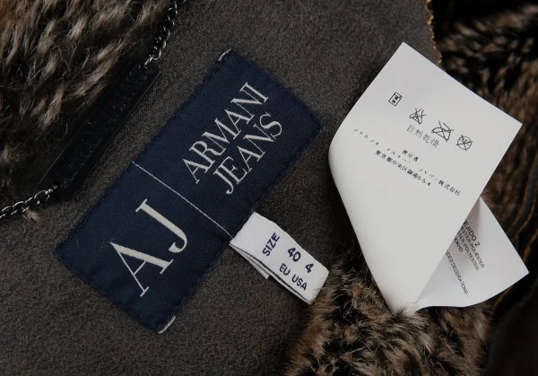 アルマーニジーンズARMANI JEANS フェイクムートンブルゾン 茶40 K-86715_019