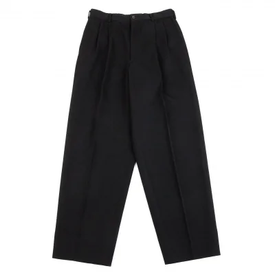 コムデギャルソン オムCOMME des GARCONS HOMME ウールギャバツータックパンツ 黒