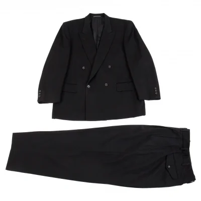 コムデギャルソン オムCOMME des GARCONS HOMME ウールギャバダブルセットアップスーツ 黒