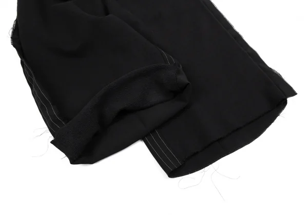 エムエム 6 メゾン マルジェラMM6 MAISON MARGIELA バックピンストライプ切替スウェットハーフパンツ 黒38 K-86734_010