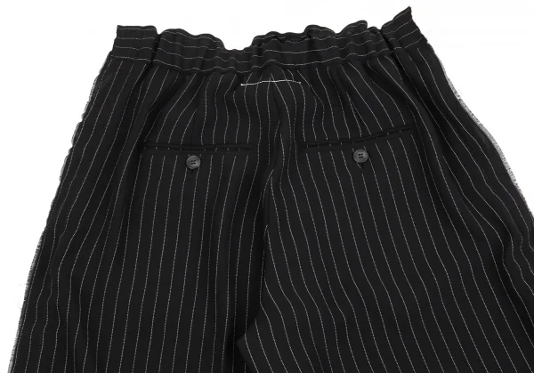 エムエム 6 メゾン マルジェラMM6 MAISON MARGIELA バックピンストライプ切替スウェットハーフパンツ 黒38 K-86734_013