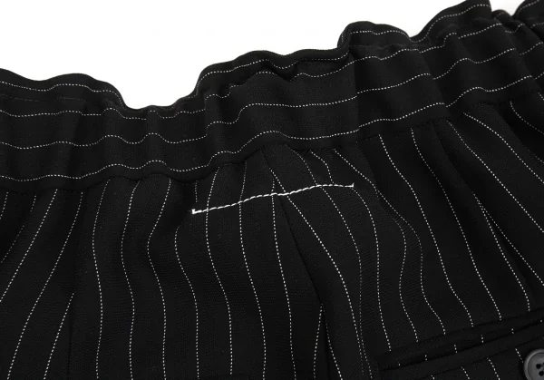 エムエム 6 メゾン マルジェラMM6 MAISON MARGIELA バックピンストライプ切替スウェットハーフパンツ 黒38 K-86734_014