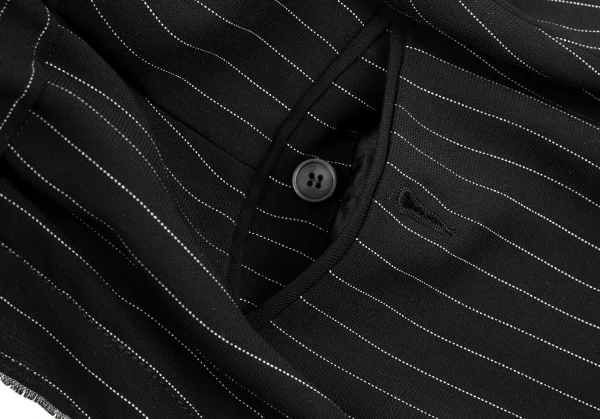 エムエム 6 メゾン マルジェラMM6 MAISON MARGIELA バックピンストライプ切替スウェットハーフパンツ 黒38 K-86734_015