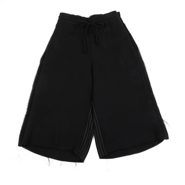 エムエム 6 メゾン マルジェラMM6 MAISON MARGIELA バックピンストライプ切替スウェットハーフパンツ 黒38 K-86734_002