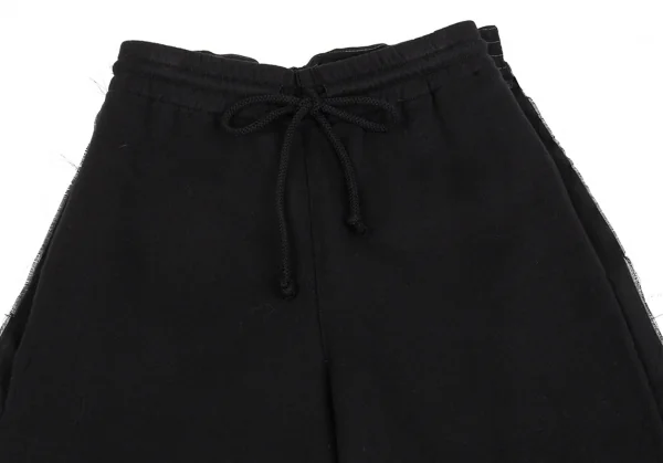 エムエム 6 メゾン マルジェラMM6 MAISON MARGIELA バックピンストライプ切替スウェットハーフパンツ 黒38 K-86734_003