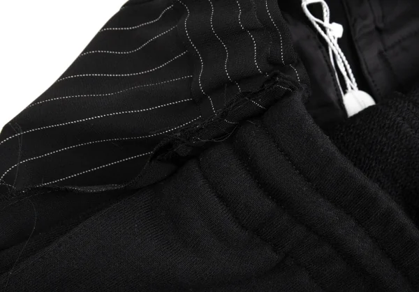 エムエム 6 メゾン マルジェラMM6 MAISON MARGIELA バックピンストライプ切替スウェットハーフパンツ 黒38 K-86734_006