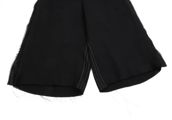 エムエム 6 メゾン マルジェラMM6 MAISON MARGIELA バックピンストライプ切替スウェットハーフパンツ 黒38 K-86734_008