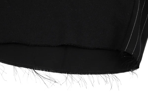 エムエム 6 メゾン マルジェラMM6 MAISON MARGIELA バックピンストライプ切替スウェットハーフパンツ 黒38 K-86734_009