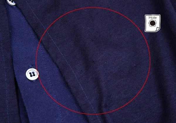 トリココムデギャルソンtricot COMME des GARCONS 製品染めフロントレイヤード天竺半袖シャツ 紺M位 K-86745_005