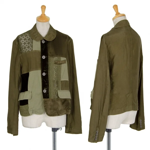 tricot COMME des GARCONS Dyed Patch Cupra Jacket Khaki M K-86762_001