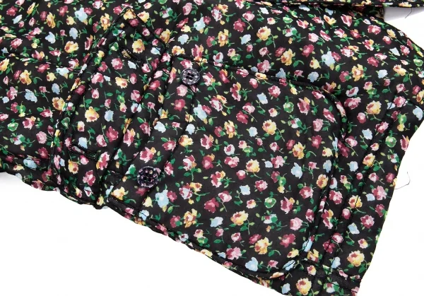 トリココムデギャルソンtricot COMME des GARCONS小花プリントシフォン中綿ジャケット 黒マルチM K-86766_011