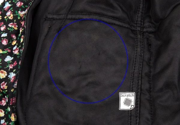 トリココムデギャルソンtricot COMME des GARCONS小花プリントシフォン中綿ジャケット 黒マルチM K-86766_013