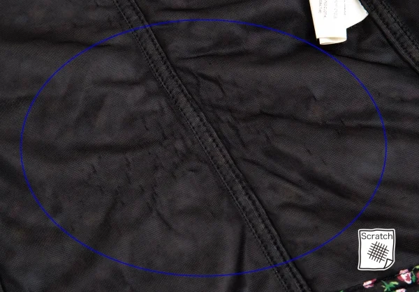 トリココムデギャルソンtricot COMME des GARCONS小花プリントシフォン中綿ジャケット 黒マルチM K-86766_014