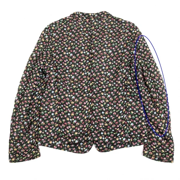 トリココムデギャルソンtricot COMME des GARCONS小花プリントシフォン中綿ジャケット 黒マルチM K-86766_016