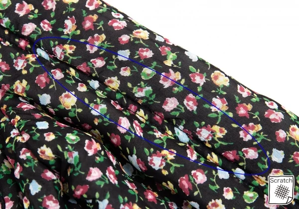 トリココムデギャルソンtricot COMME des GARCONS小花プリントシフォン中綿ジャケット 黒マルチM K-86766_017