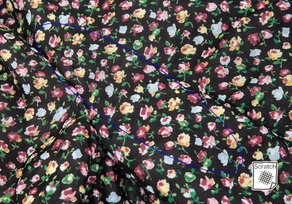 トリココムデギャルソンtricot COMME des GARCONS小花プリントシフォン中綿ジャケット 黒マルチM K-86766_004