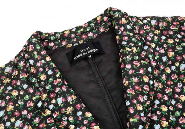 トリココムデギャルソンtricot COMME des GARCONS小花プリントシフォン中綿ジャケット 黒マルチM K-86766_005