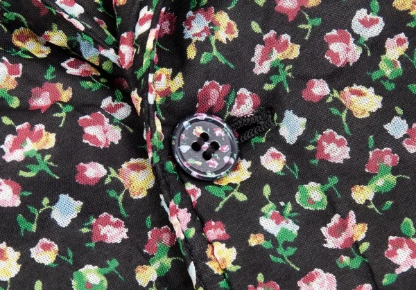 トリココムデギャルソンtricot COMME des GARCONS小花プリントシフォン中綿ジャケット 黒マルチM K-86766_006