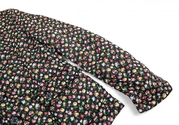 トリココムデギャルソンtricot COMME des GARCONS小花プリントシフォン中綿ジャケット 黒マルチM K-86766_007