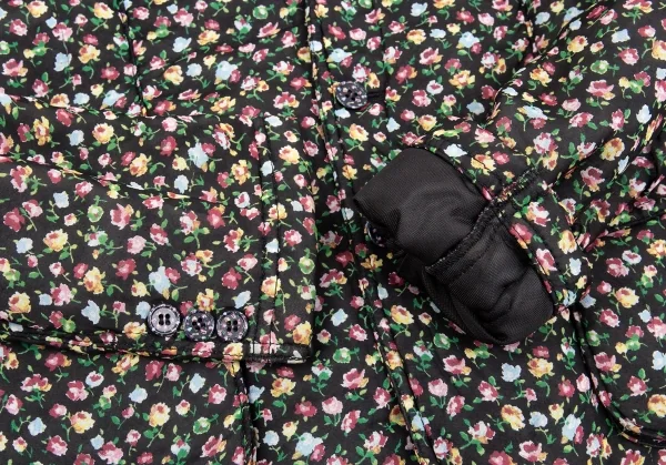 トリココムデギャルソンtricot COMME des GARCONS小花プリントシフォン中綿ジャケット 黒マルチM K-86766_008