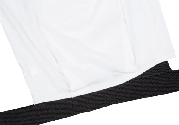 リスマット バイ ワイズRISMAT by Y's フロントニットレイヤードデザインビッグシルエットTシャツ 白黒2 K-86844_012