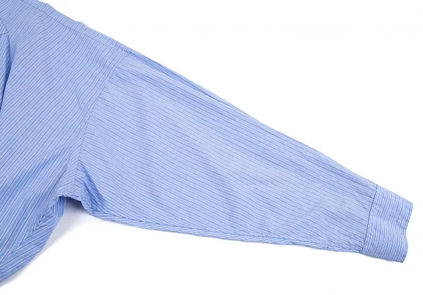 ヨウジヤマモト プールオムYohji Yamamoto POUR HOMME ストライプロング丈シャツ 水色3 K-86847_005