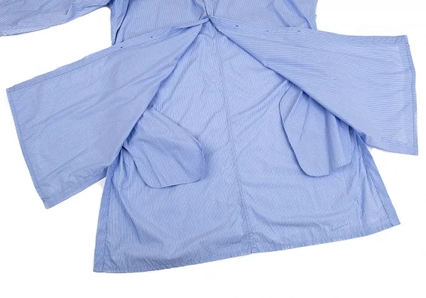 ヨウジヤマモト プールオムYohji Yamamoto POUR HOMME ストライプロング丈シャツ 水色3 K-86847_010