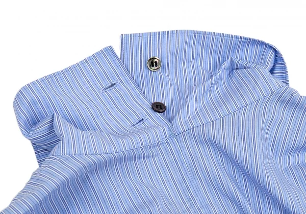 ヨウジヤマモト プールオムYohji Yamamoto POUR HOMME ストライプロング丈シャツ 水色3 K-86847_012