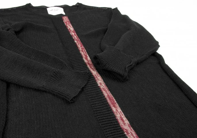 90’COMME des GARÇONS HOMME 田中オム ★リネンニット コムデギャルソンオムCOMME des GARCONS HOMME 縦ライン切り替え七部袖