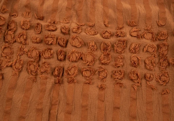 イッセイミヤケ ミーISSEY MIYAKE me カリフラワー切替刺繍コットンスカート 茶F K-86886_007