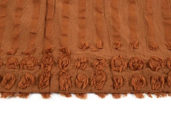 イッセイミヤケ ミーISSEY MIYAKE me カリフラワー切替刺繍コットンスカート 茶F K-86886_008