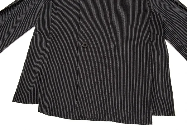 イッセイミヤケ エーポックISSEY MIYAKE A-POC ストライプフリンジカットデザインジャケット 黒2 K-86901_010